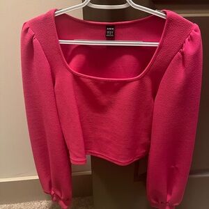 SHEIN Fuchsia Long Sleeve Blouse